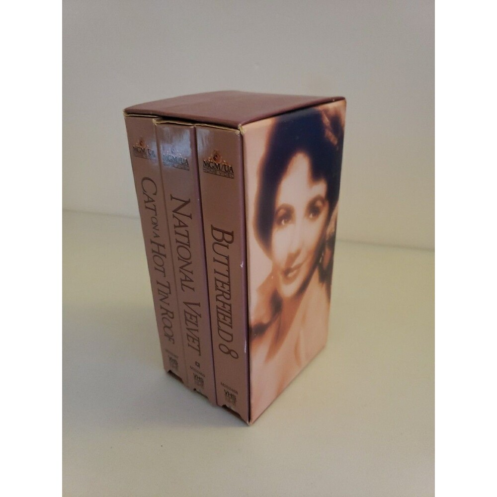 Elizabeth Taylor Gift Set (VHS, 3-Tape Set) National Velvet, Butterfields, Cat..